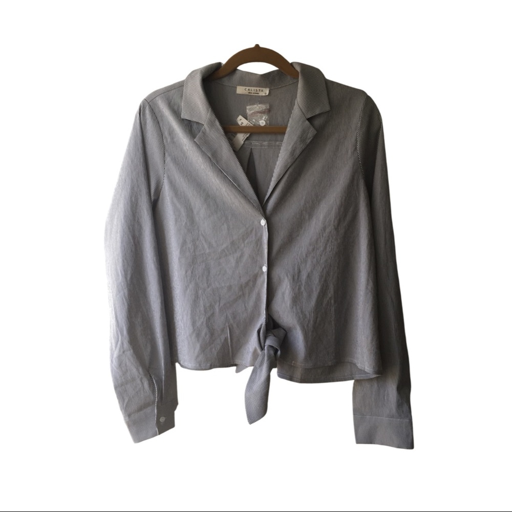 Calista | Stripe Button Top
